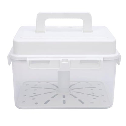 Plastic Kimchi Fermentation Container, Large Capacity Good Sealing Kimchi Jar Pickle Jar with Strainer Kimchi Storage Container Pickle Storage Box for Sauerkraut, Vegetables (4L) - size: 4L
