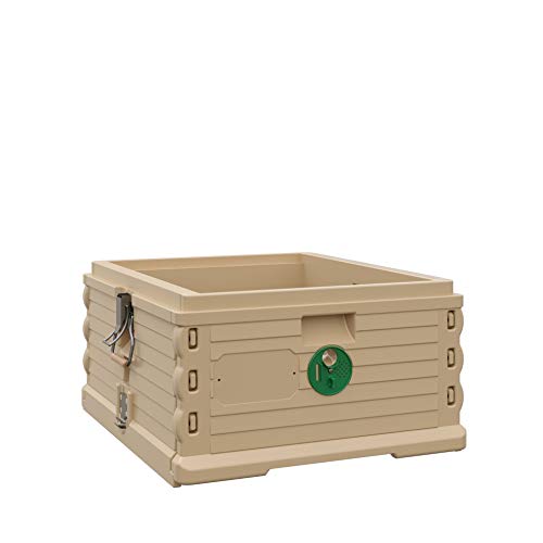 Apimaye Insulated Deep Super 10 Frame [NO Frames Included] (Tan Body Green Entrance) - color: Tan Body Green Entrance