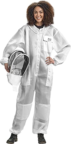 Bees & Co U84 Ultralight Beekeeper Suit with Fencing Veil - size: Large