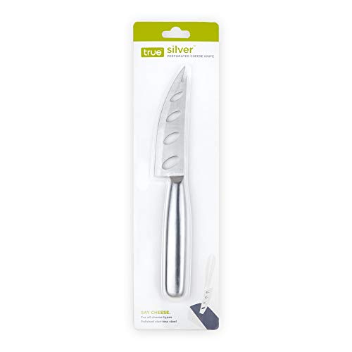 True Silver Perforated Stainless Steel Cheese Knife for Game Night Dinner BBQ Party, Charcuterie Boards Accessories, Home Kitchen Essentials, Set of 1 - style: Silver