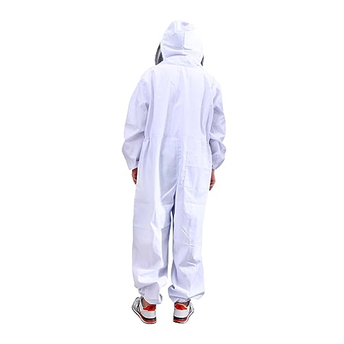Beekeeping Costume Full Body Suit Veil Professional Beekeeper Outfit Size XXL White