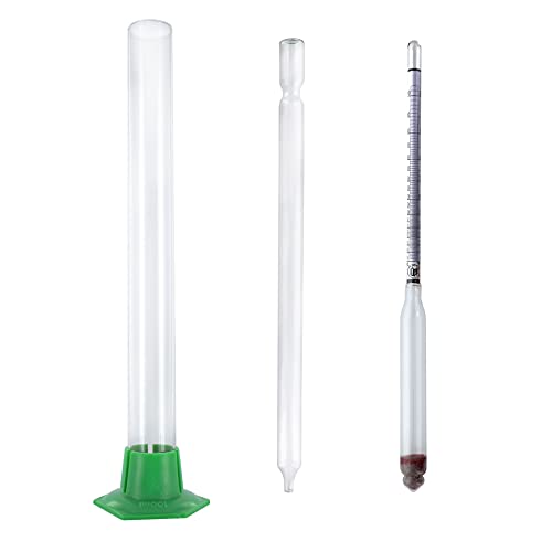 Home Brew Ohio Glass Gravity Testing Combination (Glass Thief, Glass Test Jar, and TProof and Tralle Hydrometer) For Spirits