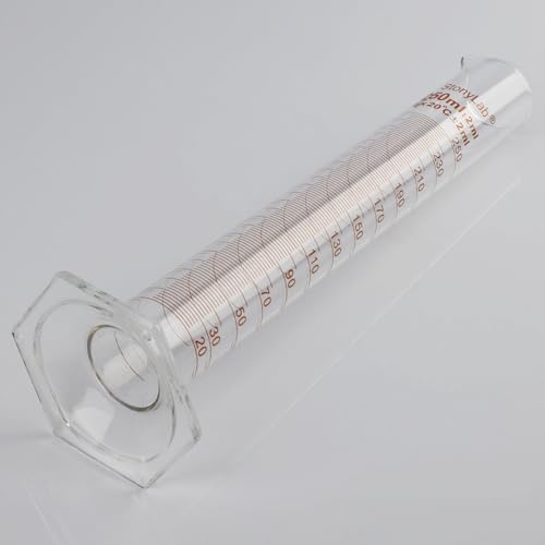 stonylab Graduated Cylinder, 2-Pack B Grade Borosilicate Glass Cylinder with Stable Hexagonal Base, 250 ml - size: 250 ml