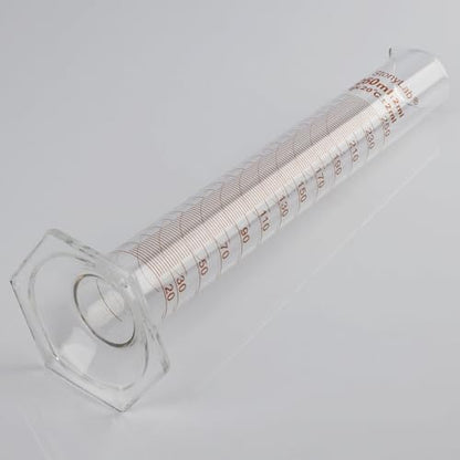 stonylab Graduated Cylinder, 2-Pack B Grade Borosilicate Glass Cylinder with Stable Hexagonal Base, 250 ml - size: 250 ml