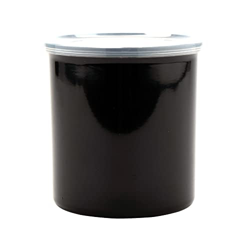 G.E.T. CR-0120-BK-EC Round Food Storage Crock w/ Lid, 1.2 Quart, Black (Set of 4) - color: black, size: 1.2 quart, style: Set of 4