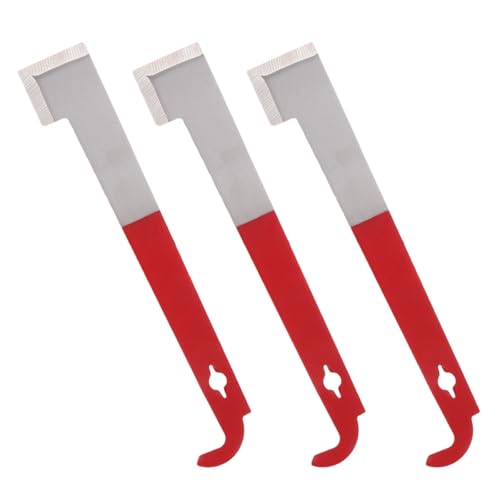 3pcs J-Shaped Hive Tool Stainless Steel Beekeeping Hive Frame Hook and Scraper Curved Tail Handheld Tool for Beehive Maintenance and Frame Lifting