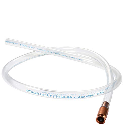 The Original Safety Siphon 6 Foot Hose For Gasoline And More - 3/4" Valve Siphon Pump - Use for Cars, Boats, Mowers - Self Priming Pump Transfers 3.5 Gallons per Minute - FDA Food Grade for Home Brews