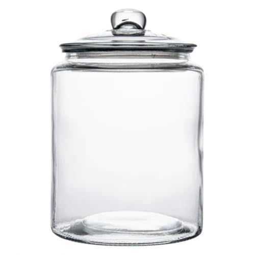 Restaurantware Glass Storage Containers - 1 Count 6 Liter Airtight Kitchen Canisters - Pantry Jars With Lids For Food - Clear Crystal Glass - size: 1.5 gal