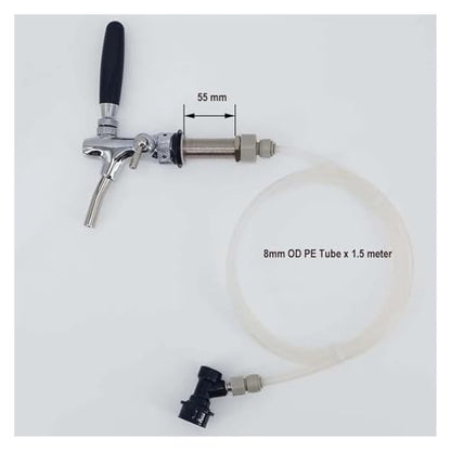 Home Brewing Push ， Regulator Wine Accessories， and 1.5meter PE Line Push in Kegerator Kit Add-On DIY Jockey Box Wine Accessories