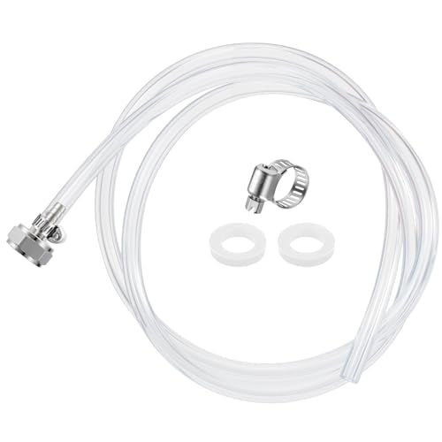 MRbrew Draft Beer Line with Barb Connector, Kegerator Accessory Kit Beer tower Brewing Tubing Hose, 5 Feet Clear Vinyl Tubing Draft Beer Dispensing 3/16" ID 7/16" OD Tubing Hose for Beer Tap D Coupler