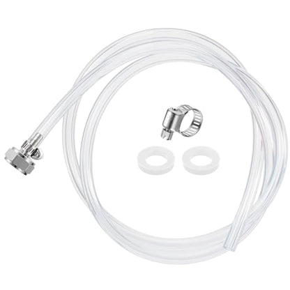 MRbrew Draft Beer Line with Barb Connector, Kegerator Accessory Kit Beer tower Brewing Tubing Hose, 5 Feet Clear Vinyl Tubing Draft Beer Dispensing 3/16" ID 7/16" OD Tubing Hose for Beer Tap D Coupler