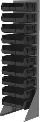 Akro-Mils 30255 AkroBins Plastic Storage Bins, Space-Saving Stackable Bins for Garage, Pantry, Craft Organization, 11" x 16" x 5", Black, 6-Pack - color: Black