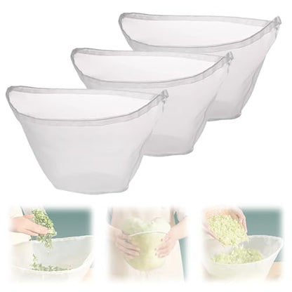 Cheese Cloth Bag for Straining, 3Pcs Reusable Cheese Cloth with Closed Edges Fabric Fine Mesh Cloths Soy Milk Bags Cheesecloth Bags Mesh Bag for Stock Cooking (Large) - size: Large