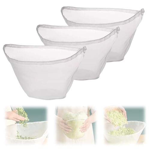 Cheese Cloth Bag for Straining, 3Pcs Reusable Cheese Cloth with Closed Edges Fabric Fine Mesh Cloths Soy Milk Bags Cheesecloth Bags Mesh Bag for Stock Cooking (Medium) - size: Medium