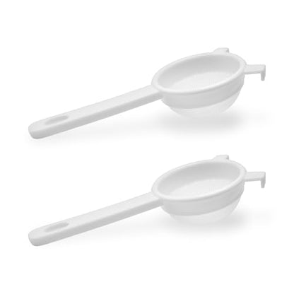Fermentaholics 3" Nylon Mesh Strainer – Exact Fit for Wide Mouth Mason Jars – White Plastic Versatile Kitchen Strainer for Straining & Transferring – Kefir, Kombucha, Canning, Tea, Juicing – 2 Pack