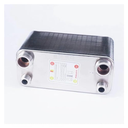 Heat Exchanger, 50 Plates Heat Exchanger Beer Wort Chiller Cooler Stainless Steel for Homebrew Cooling