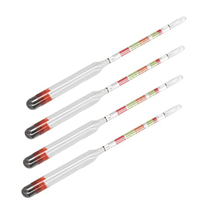 ViaGasaFamido Glass Triple Scale Hydrometer 10Pcs Beer Wine Tester Set with Storage Tube for Home Brewing Measuring