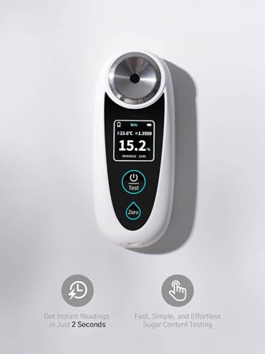 Brix Refractometer with ATC – 0–55% Range, Portable Sugar Tester for Durian, Syrups, Fruits, Juice, Home Brewing & Field Testing