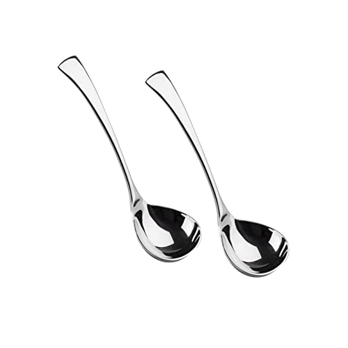 IMEEA 7.6-Inch Small Serving Ladle, 18/10 Stainless Steel Gravy Spoon for Sauce & Dressing, 2-Piece - size: 2 x Soup Spoon