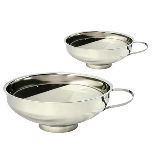 Stainless Steel Canning Funnel for Filling Mason Jars | Food grade stainless steel canning funnel, wide mouth, perfect tool for filling mason jars jam and homemade preserves