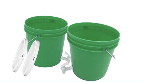 House Naturals 2 Galon Food Grade Bucket with Spigot Faucet Dispenser and Lid(Pack of 2) BPA Free - Made in USA