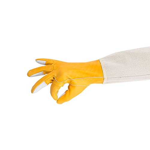 Bees & Co V57 Goatskin Beekeeper Gloves with Extended Sleeves - size: XX-Small