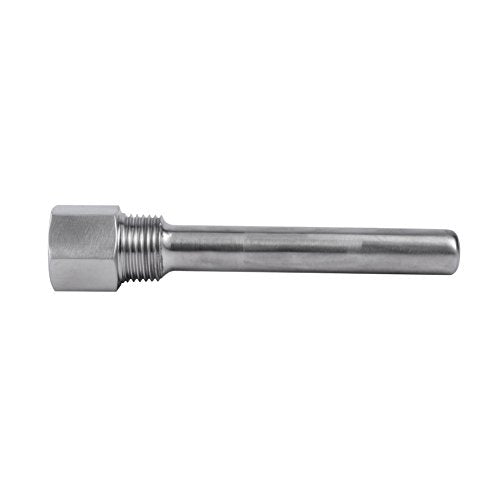Marhynchus Stainless Steel Thermowell, 1 2 NPT Brewing Thermometer Kit Replacement, Quick Fit Temperature Sensor Protection, Polished Finish for Brew Kettle Homebrew Use