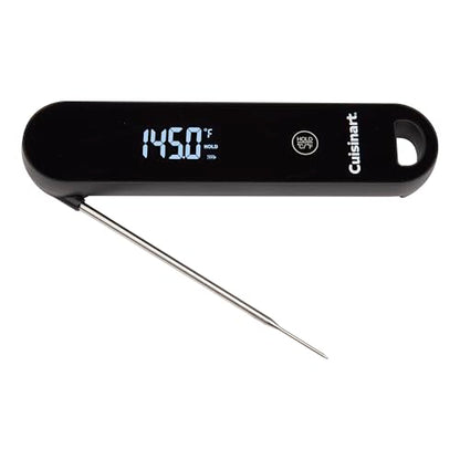 Cuisinart LED Digital Pro Instant Read Thermometer, Calibrated Ambidextrous Waterproof Meat Thermometer for Home & Grill, Lift to Wake Ultra Fast 0.6s Read Time, Home Gadget, BBQ, Smoker, Oil Fry
