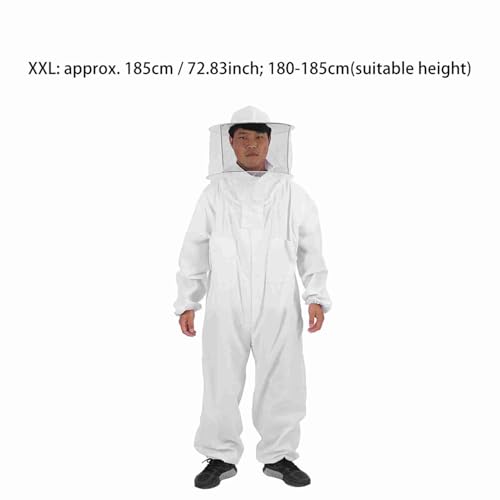 Bee Suit, Beekeeping Suit Protective Equipment Full Body for Backyard and Bee Keeper Multi Size Outfit (XXL) - size: XXL