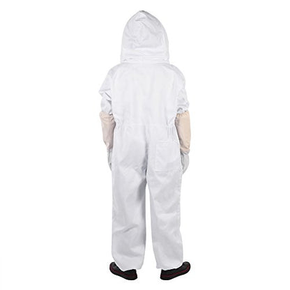 Cotton Beekeeper Protective Suit with Zipper Hat 3 Pockets, Includes Gloves for Kids and Adults Bee Keeping Safety (XL) - color: XL