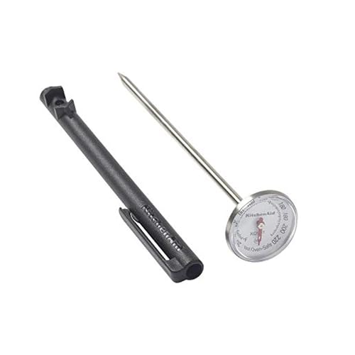 KitchenAid KQ901 Instant Read Food Thermometer for Kitchen or Grill, Temperature Range: 20F to 220F, 1 inch dial, Black - color: Black, size: 1 Inch