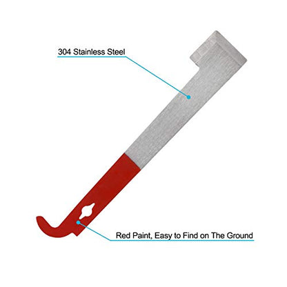 ZOENHOU 5 Pack 10.6 Inch Beehive Tool with J Hook, Frame Lifter and Scraper, Stainless Steel Beekeepers Supplies, Beekeeping Equipment, Red Handle