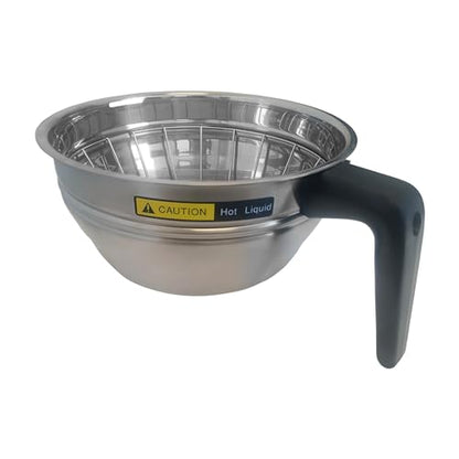 OCS Parts 20216.0000 Stainless Steel Coffee Brew Funnel with Black Handle | Replacement Brew Funnel for Bunn Coffee Machines