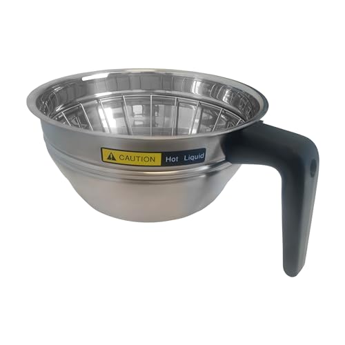 OCS Parts 20216.0000 Stainless Steel Coffee Brew Funnel with Black Handle | Replacement Brew Funnel for Bunn Coffee Machines