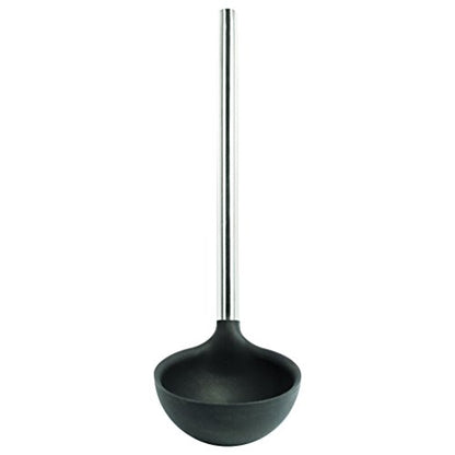 Tovolo Silicone Ladle With Stainless Steel Handle Deep Soup Ladle for Cooking Canning Serving Soup Punch Stew Sauce, Large Kitchen Utensil Spoon Dishwasher Safe BPA Free Silicone Charcoal Gray - color: Charcoal