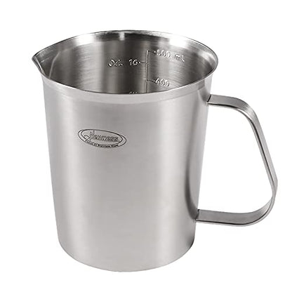 Newness Stainless Steel Measuring Cup, Metal Measuring Cup with Handle (Upgraded, 3 Marking Including Cup/ML/Ounce Scale), 16 Ounces (0.5 Liter, 2 Cup) - size: 16 OZ (2 Cup, 500 ML)