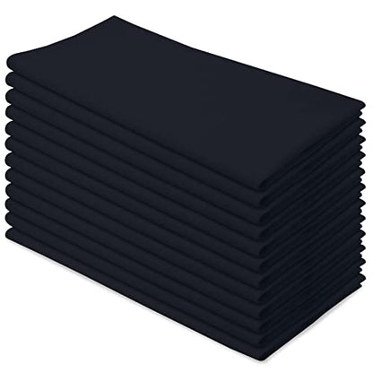 Aunti Em's Kitchen Flour Sack Dish Towels - Natural Cotton for Embroidery and Drying Glass, Hand, Dinnerware - Plain, Thick, Zero-Lint, Highly Absorbent - Set of 12, 27 x 27 Inch, Tuxedo Black - color: Tuxedo Black