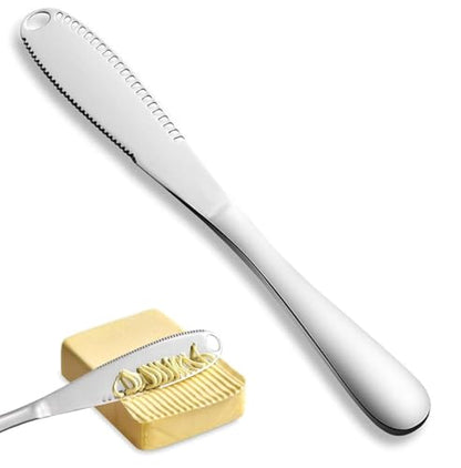 AKOAK 1 Pack Stainless Steel Butter Spatula, 3 in 1 Kitchen Gadget for Shredding Fruits and Vegetables, Breakfast, Butter, Cheese and Jam