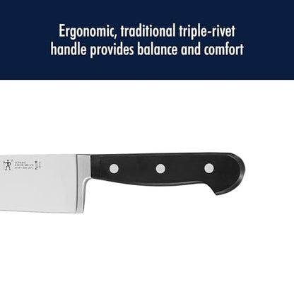 Henckels Classic 8-Inch Chef Knife, Razor-Sharp, German Engineered | Fully Forged Construction Provides Balance with Traditional Triple-Rivet Handles Enables Comfortable Easy Cutting. - style: 8-inch Chef's Knife