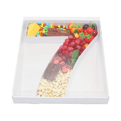 15.7Inch Cardboard Charcuterie Board Number Paper Mache Cut Out Food Sweet Container Tray With Clear Cover (number7)