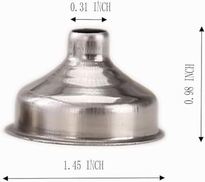 12 Pcs 1.25 Inch Mini Funnels, Stainless Steel for Bottles, Flasks, Cooking Spices Liquids, Homemade Make-Up Fillers (12)