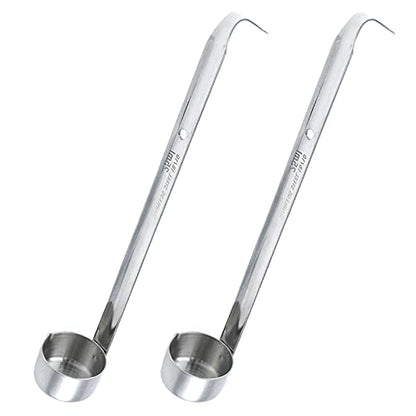 2pcs Stainless Steel Wine Dipper Long Handle Beer Pouring Ladle with Hook Ladle,25ml - size: 25ml