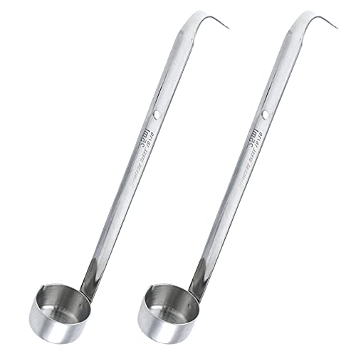 2pcs Stainless Steel Wine Dipper Long Handle Beer Pouring Ladle with Hook Ladle,25ml - size: 25ml
