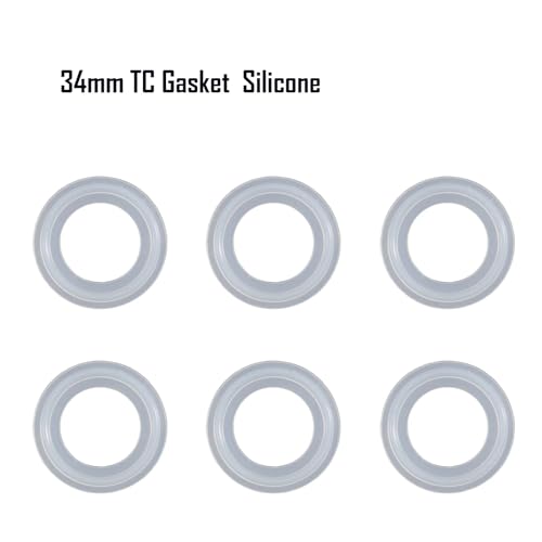34mm Tri Clamp End Cap - Stainless Steel TC Parts for Homebrew Fermenters & Brew Kettles with Silicone Gasket(1pcs)(Silicone Gasket) - size: Silicone Gasket