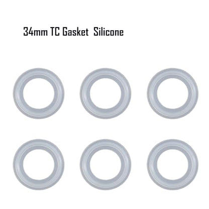 34mm Tri Clamp End Cap - Stainless Steel TC Parts for Homebrew Fermenters & Brew Kettles with Silicone Gasket(1pcs)(Silicone Gasket) - size: Silicone Gasket