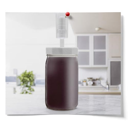 Wide Mouth Mason Jar Fermentation Lids - Turns Your Jar Into A Fermentation Vessel - Lid With Hole & Grommet For Airlock - Fits Wide Mouth Mason Jars - AIRLOCKS SOLD SEPARATELY. - style: 4 Lids - No Airlocks