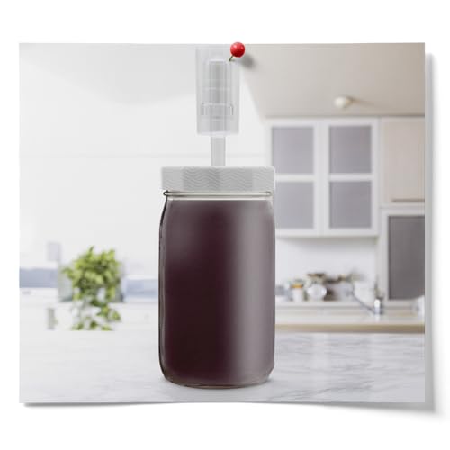 Wide Mouth Mason Jar Fermentation Lids - Turns Your Jar Into A Fermentation Vessel - Lid With Hole & Grommet For Airlock - Fits Wide Mouth Mason Jars - AIRLOCKS SOLD SEPARATELY. - style: 4 Lids - No Airlocks