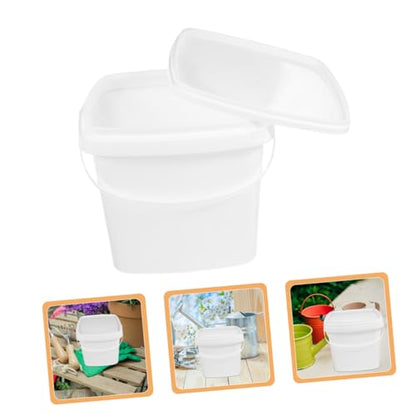 2pcs Square Plastic Buckets Lids for Kitchen Containers Lids Brining Container Square Portable Bucket Storage Water - color: White