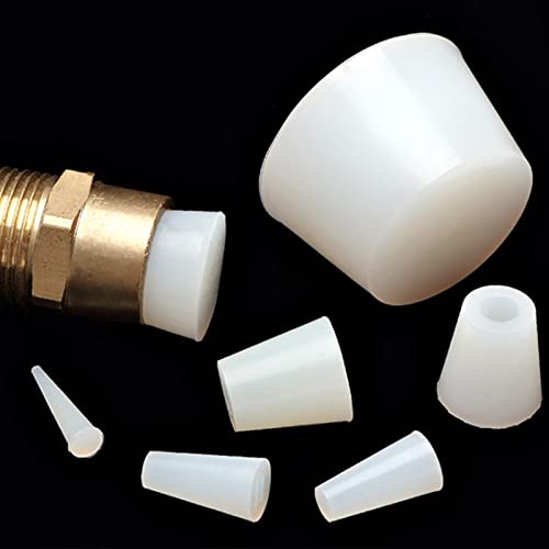 Othmro 2Pcs Drilled Rubber Stopper with Airlock, White Drilled Bungs Stopper with 1.3"-1.42" Hole for Fermentation Use, Homebrewing Beer Kombucha Airlock Stopper