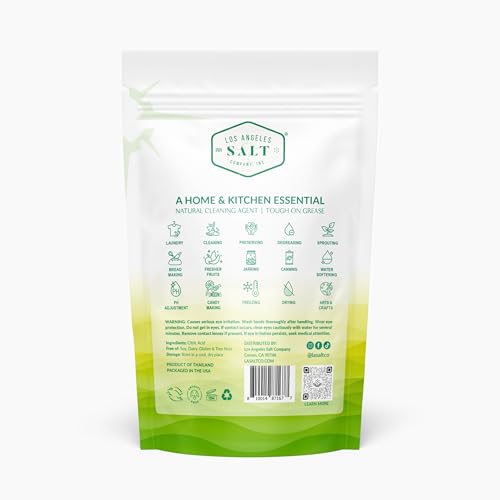 LA SALT CO Citric Acid 2 Pound Pouch, 100% Pure Food Grade, USP, Kosher, Non-GMO, Fragrance Free Fragrance Free - size: 32 Ounce (Pack of 1)
